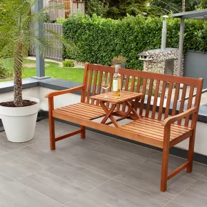 Gartenbank PADANG mit Tisch zum Hochklappen Nur Heute